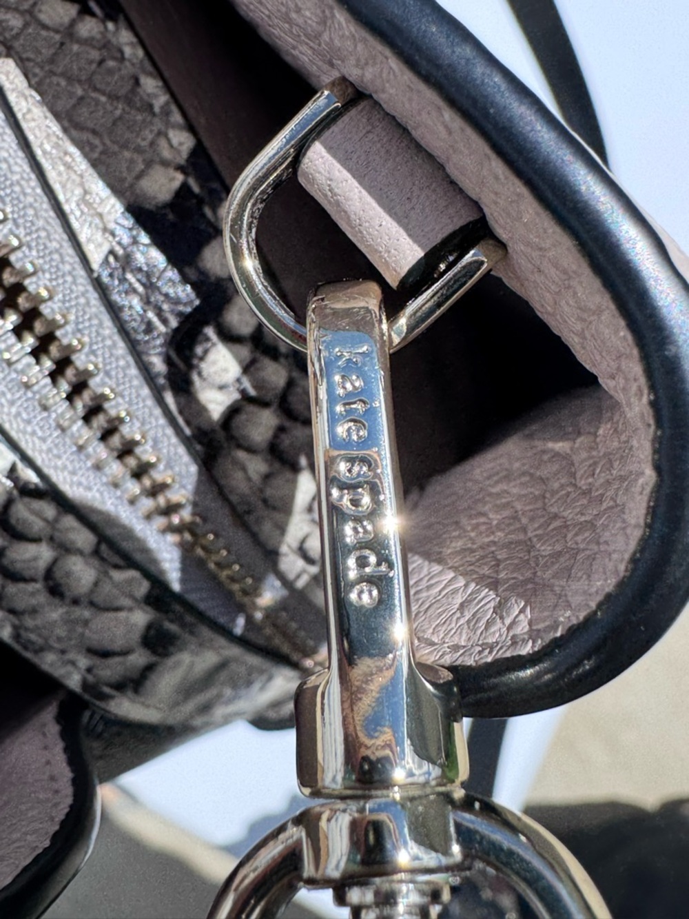 Kate Spade Leila satchel with snake trim and handles - Picture 9 of 15